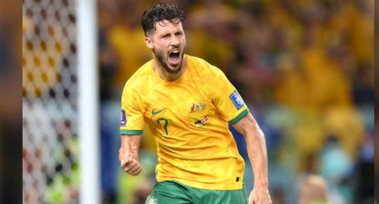Australia stun Denmark to reach World Cup last 16